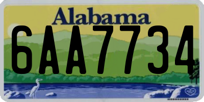 AL license plate 6AA7734