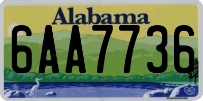 AL license plate 6AA7736
