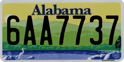 AL license plate 6AA7737