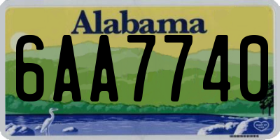 AL license plate 6AA7740