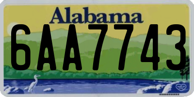 AL license plate 6AA7743