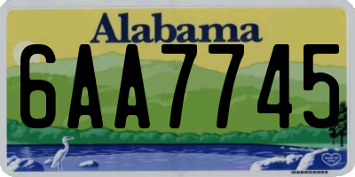 AL license plate 6AA7745