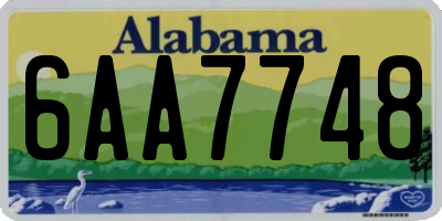 AL license plate 6AA7748