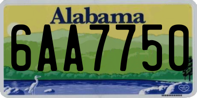 AL license plate 6AA7750