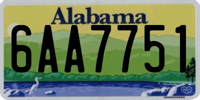 AL license plate 6AA7751