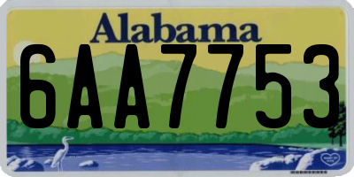 AL license plate 6AA7753