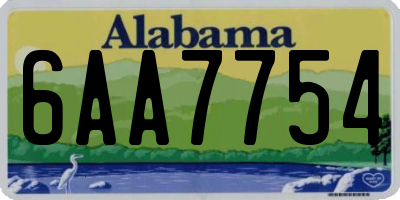 AL license plate 6AA7754