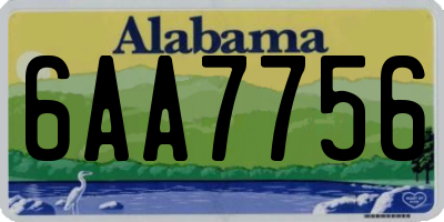 AL license plate 6AA7756