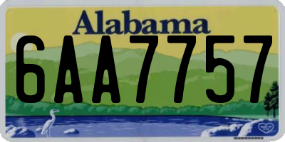 AL license plate 6AA7757
