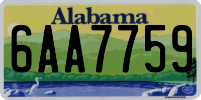 AL license plate 6AA7759