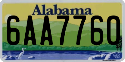 AL license plate 6AA7760