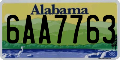 AL license plate 6AA7763