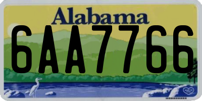 AL license plate 6AA7766