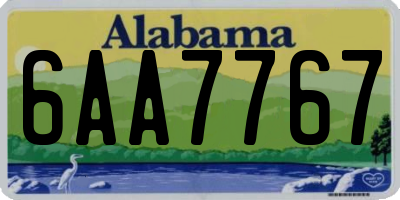 AL license plate 6AA7767