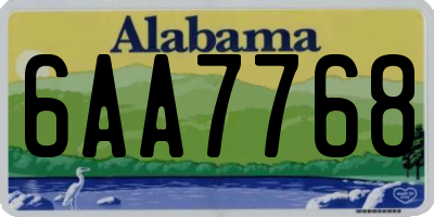 AL license plate 6AA7768