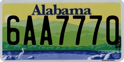AL license plate 6AA7770