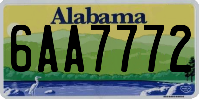 AL license plate 6AA7772