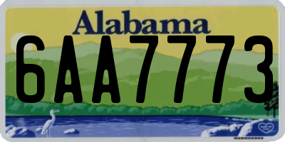 AL license plate 6AA7773