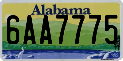 AL license plate 6AA7775
