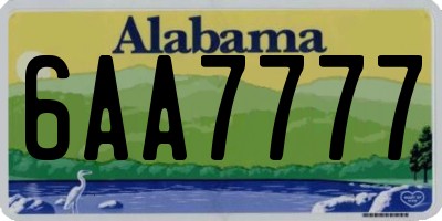 AL license plate 6AA7777