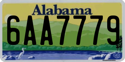 AL license plate 6AA7779