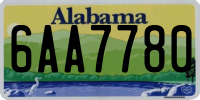 AL license plate 6AA7780