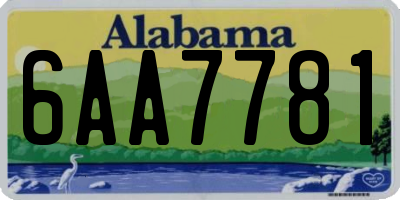 AL license plate 6AA7781