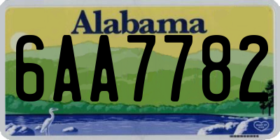 AL license plate 6AA7782