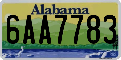 AL license plate 6AA7783