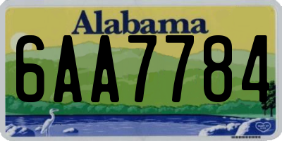 AL license plate 6AA7784