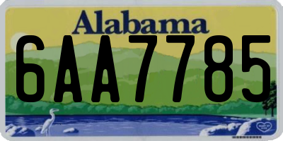 AL license plate 6AA7785