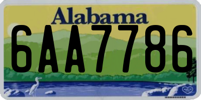 AL license plate 6AA7786