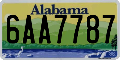 AL license plate 6AA7787