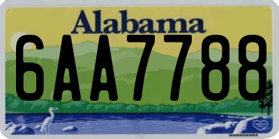 AL license plate 6AA7788