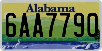 AL license plate 6AA7790