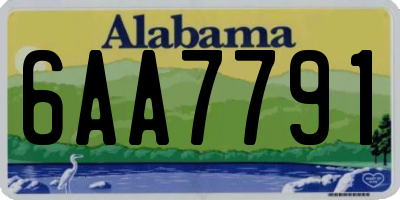 AL license plate 6AA7791