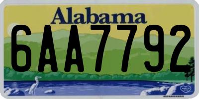 AL license plate 6AA7792