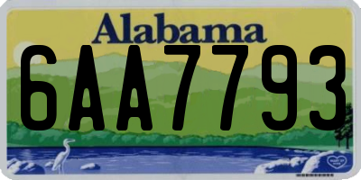 AL license plate 6AA7793