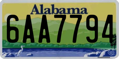 AL license plate 6AA7794