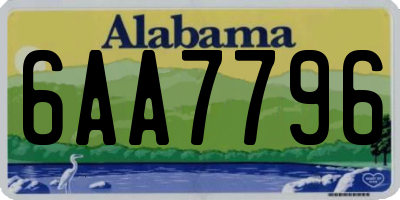 AL license plate 6AA7796