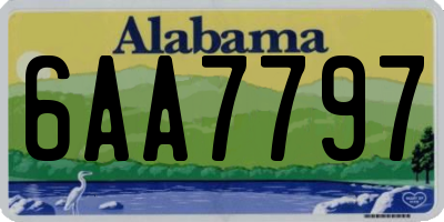 AL license plate 6AA7797