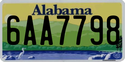 AL license plate 6AA7798