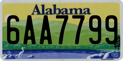 AL license plate 6AA7799