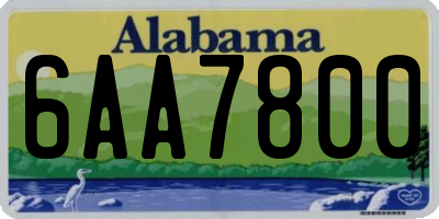 AL license plate 6AA7800