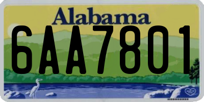 AL license plate 6AA7801