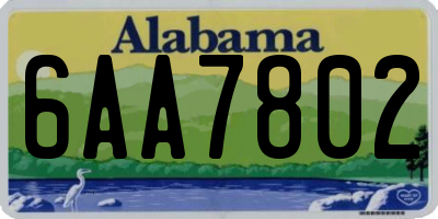 AL license plate 6AA7802