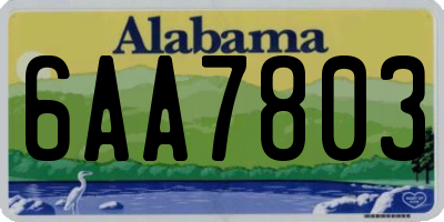AL license plate 6AA7803