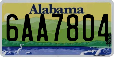 AL license plate 6AA7804