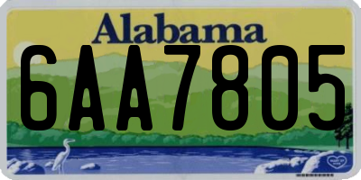 AL license plate 6AA7805