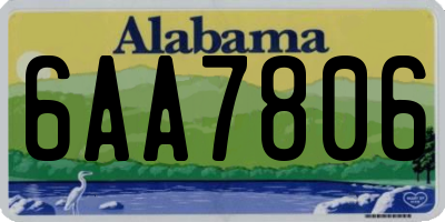 AL license plate 6AA7806